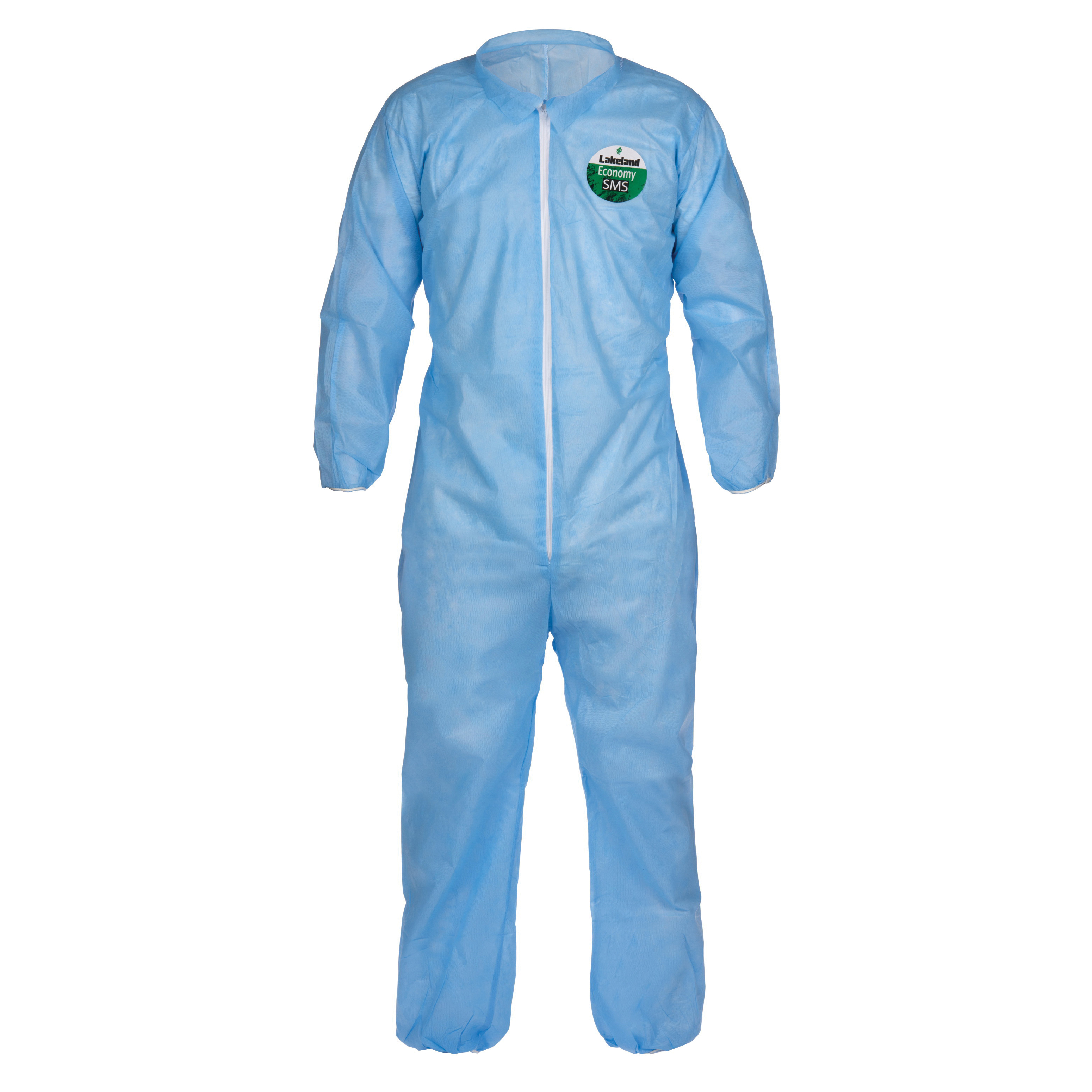 Lakeland 07428B-XL Disposable Coverall With Elastic Ankle and Elastic Wrist, XL, Blue, Pyrolon Plus 2, 48 to 50 in Chest, 29 in L Inseam