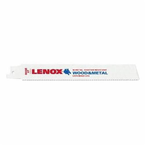 LENOX TOOLS 20408808E E-Style Straight Back Reciprocating Saw Blade, 8 in L x 1 in W, 8, Flexible Steel Body, Universal/Toothed Edge Tang