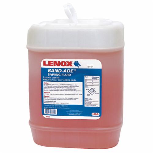 LENOX BANDSAW 68003 Band Ade Chlorine Free Semi-Synthetic Bandsaw Fluid, 5 gal Carboy, Petroleum Odor/Scent, Liquid Form, Yellow