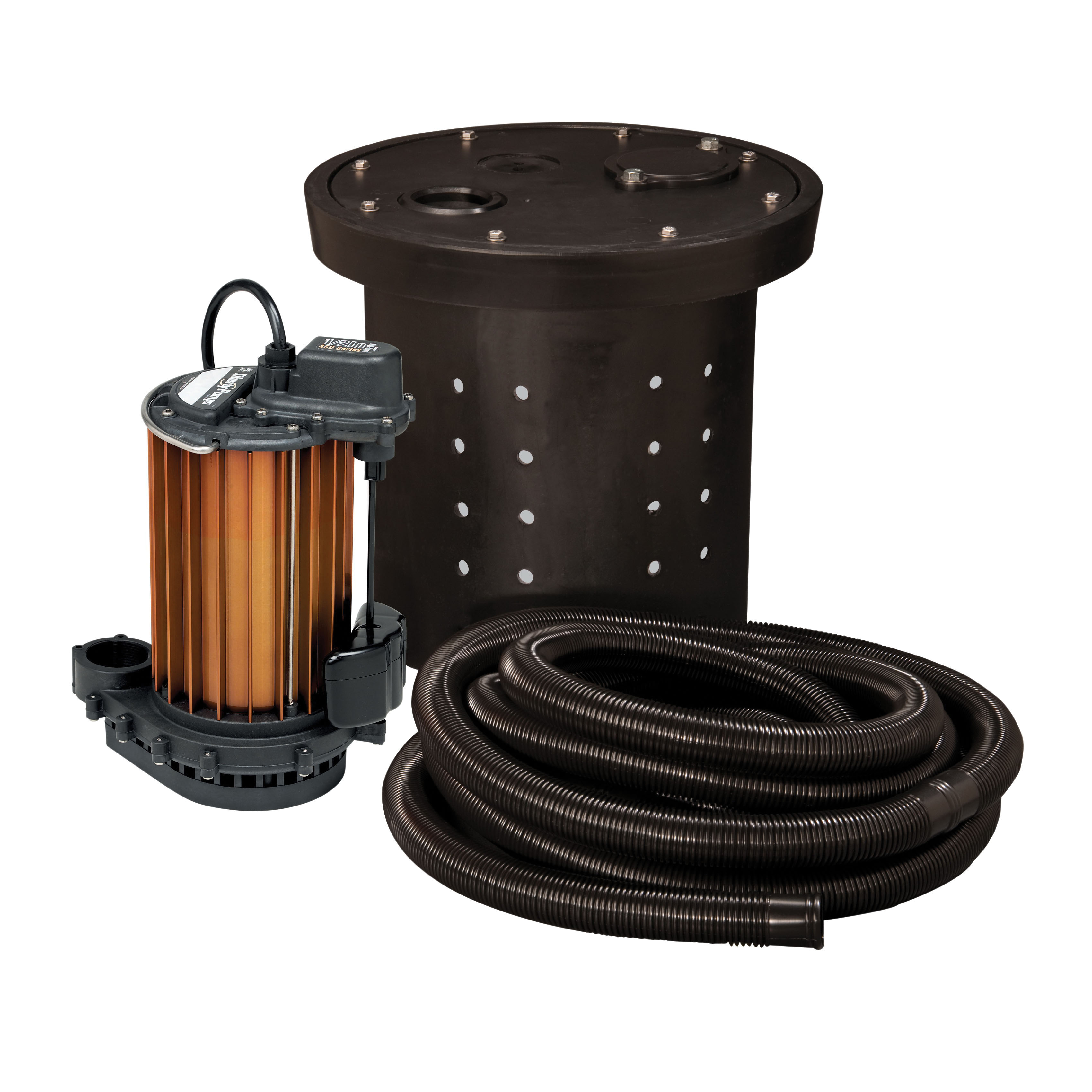 Liberty Pumps CSP-457 Crawl Space Sump Pump Kit, 48 gpm Flow Rate, 1-1/2 in Outlet, 1/2 hp, Aluminum/Polypropylene, Domestic