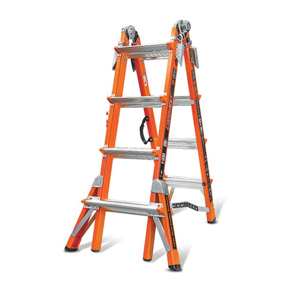 Little Giant Climb On 15144 Conquest Standard Multi-Purpose Ladder, 8.916 ft Ladder, Type IA, Fiberglass, 300 lb Load