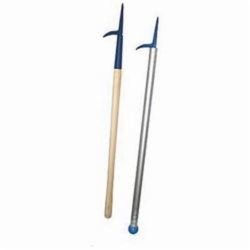 Little Mule 13920 Midget Pike Pole, Curved Tip, 1-1/2 in Dia x 3 ft L, Wood Handle