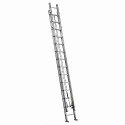 Louisville AE1228HD AE1200HD Extra Heavy Duty Multi-Section Professional Extension Ladder, 28 ft OAL, 375 lb Load, 12 in Adjustable Increments, Aluminum, Type IAA