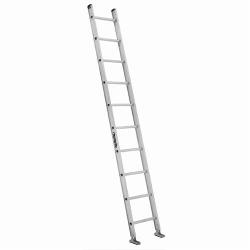 Louisville AE2110 AE2100 Extra Heavy Duty Professional Single Extension Ladder, 10 ft OAL, 300 lb Load, 12 in Adjustable Increments, Aluminum, Type IA