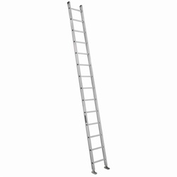 Louisville AE2114 AE2100 Extra Heavy Duty Professional Single Extension Ladder, 14 ft OAL, 300 lb Load, 12 in Adjustable Increments, Aluminum, Type IA