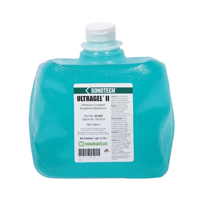 Magnaflux Ultragel II 25-912 ULTRAGEL II High Performance Ultrasonic Couplant, 12 fl-oz Bottle, Liquid Form, Bright Blue