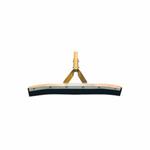 Magnolia Brush 4624 Heavy Duty Non-Sparking Floor and Driveway Squeegee With 4100 1/4 THK Steel Bracket Handle, 24 in W, Rubber Blade, Curved Blade Shape, 60 in L Handle