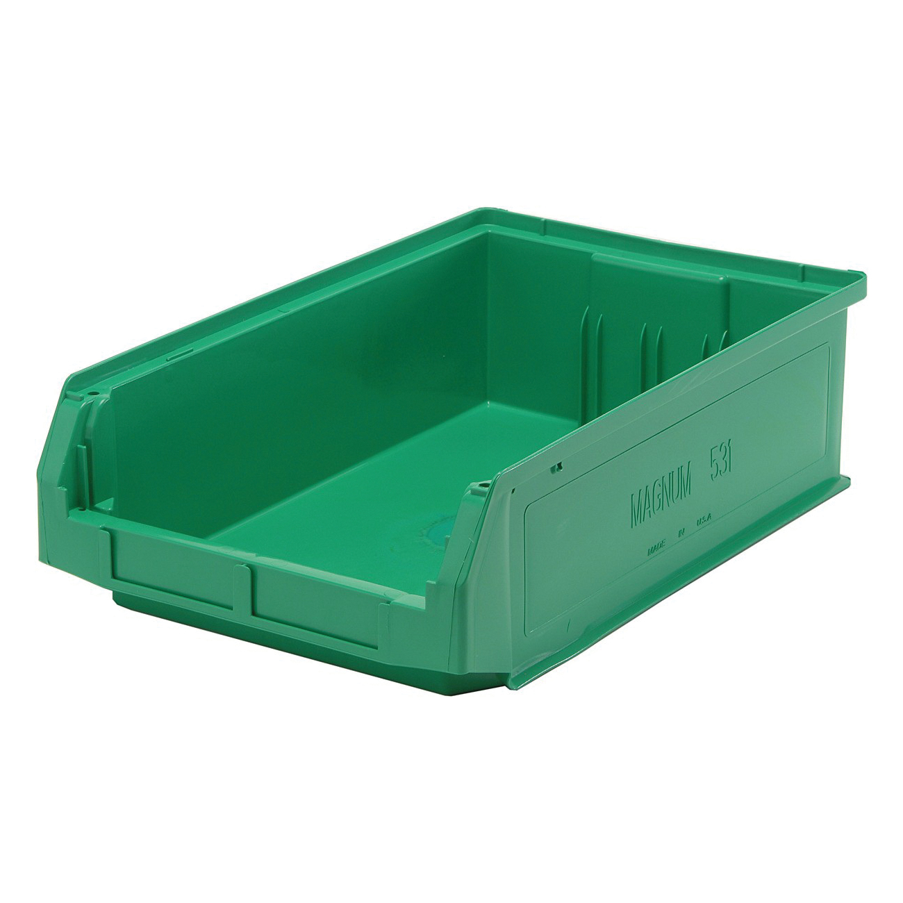 MAGNUM QMS531GN Heavy Duty Hopper Bin, 19-3/4 in L x 12-3/8 in W x 5-7/8 in H, 0.83 cu-ft, Green