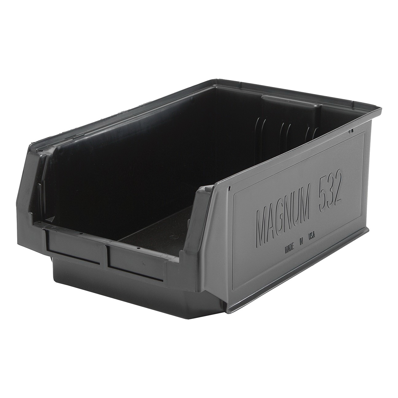 MAGNUM QMS532BK Heavy Duty Hopper Bin, 19-3/4 in L x 12-3/8 in W x 7-7/8 in H, 1.11 cu-ft, Black