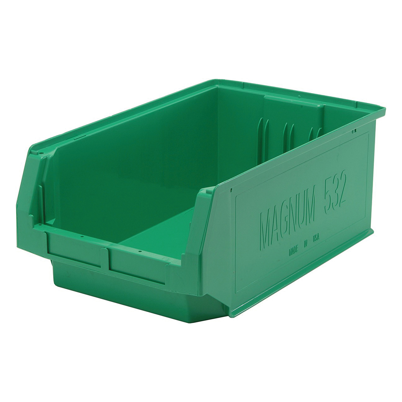 MAGNUM QMS532GN Heavy Duty Hopper Bin, 19-3/4 in L x 12-3/8 in W x 7-7/8 in H, 1.11 cu-ft, Green