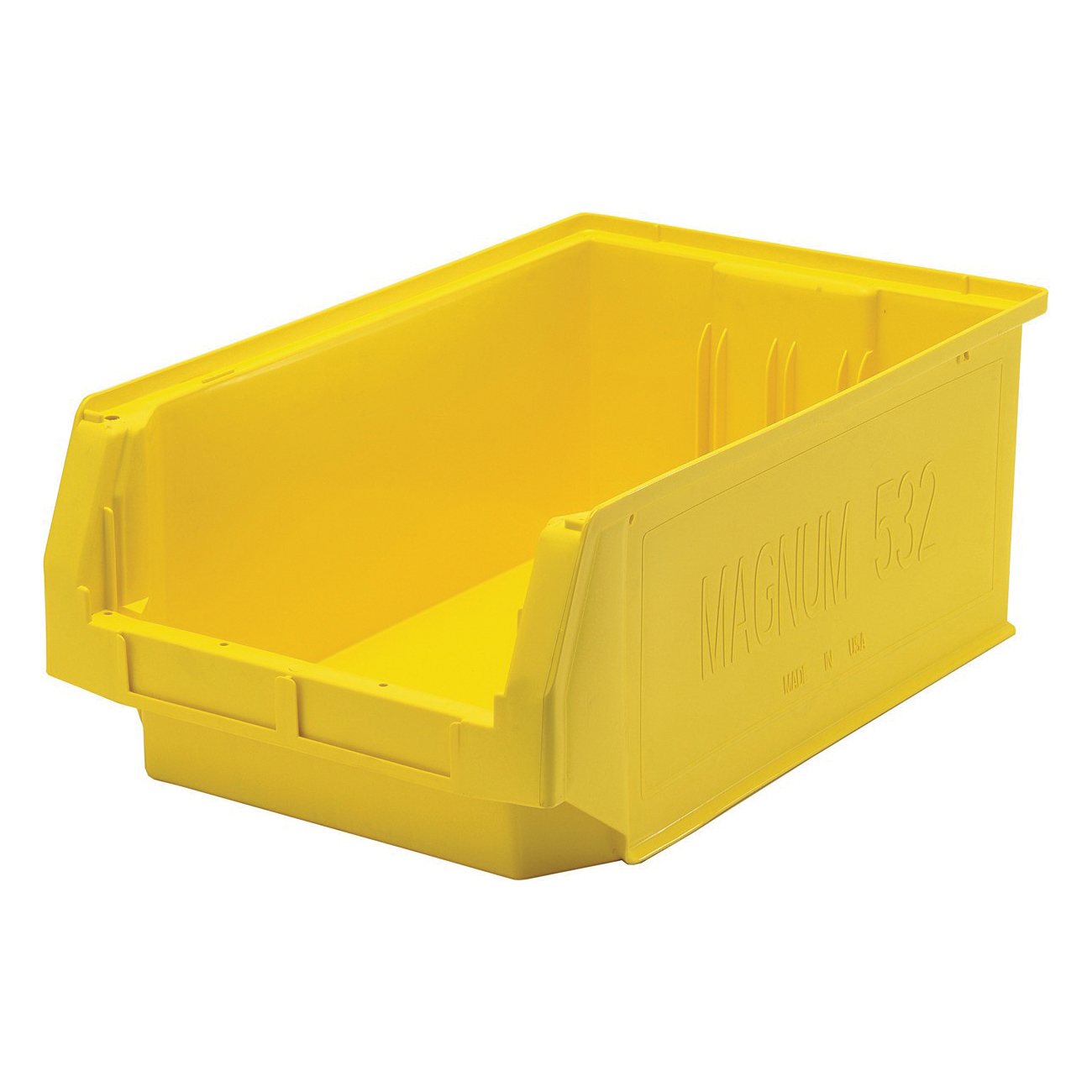 MAGNUM QMS532YL Heavy Duty Hopper Bin, 19-3/4 in L x 12-3/8 in W x 7-7/8 in H, 1.11 cu-ft, Yellow