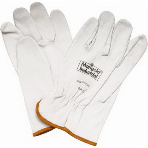 Marigold M60605 Protective Gloves, SZ 10, Grain Goatskin Leather Palm, Light Gray, 10 in L, ASTM Class: Class 0/00
