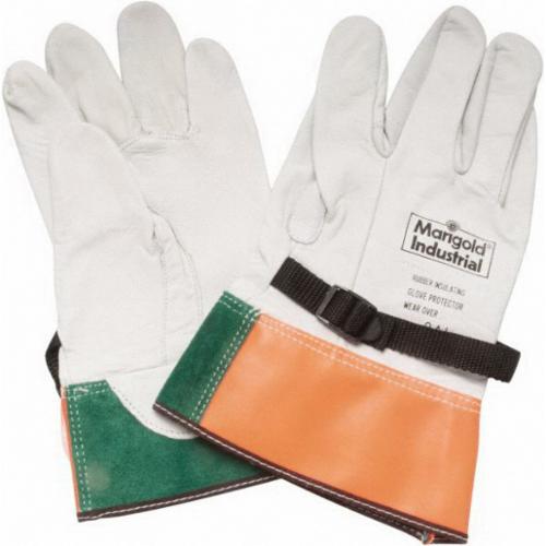 Marigold M62423 Protective Gloves, SZ 8, Grain Cowhide Leather Palm, Light Gray, 12 in L, ASTM Class: Class 2