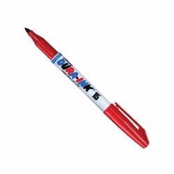 Markal 96022 Dura-Ink 15 Wear Resistant Permanent Ink Marker, 1/16 in Fine Bullet Tip, Fiber Tip/Plastic Barrel, Red
