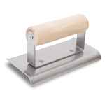 Marshalltown 13824 Concrete Edger, 3 in W x 6 in L Blade, 1/2 in L Lip, 3/8 in Radius, Steel Blade, Wood Handle