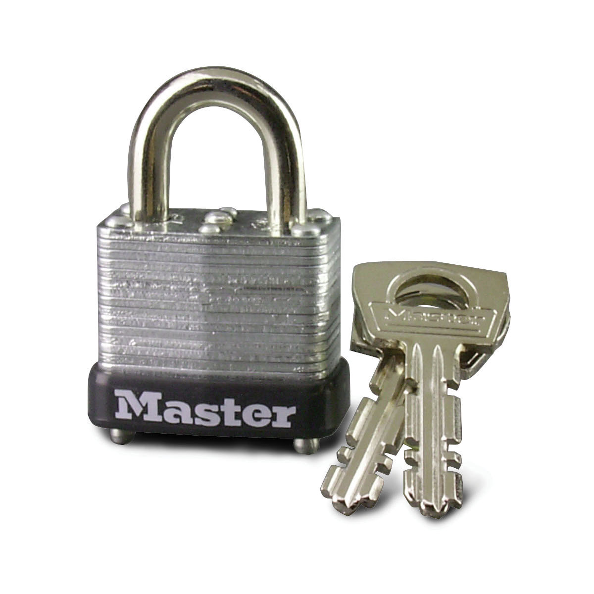 Master Lock 10KA Padlock, Alike Key, Steel Body, 5/32 in Dia Shackle, Silver, Warded Cylinder Locking Mechanism