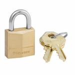 Master Lock 120D Safety Padlock, Different Key, Solid Brass Body, 5/32 in Dia Shackle, 3-Pin Tumbler Locking Mechanism