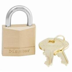 Master Lock 130D Safety Padlock, Different Key, Solid Brass Body, 3/16 in Dia Shackle, 4-Pin Cylindrical Locking Mechanism