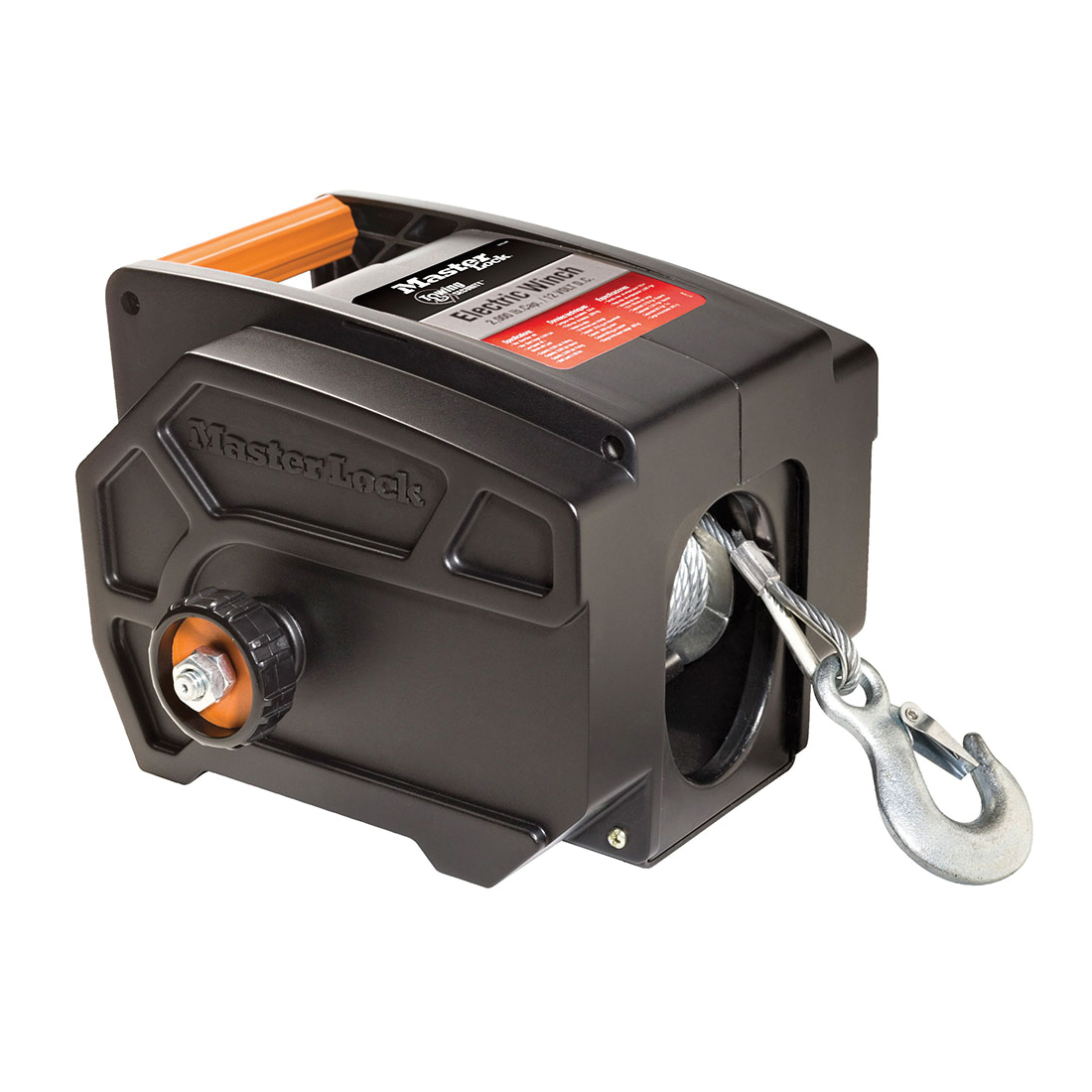 Master Lock 2953AT Portable Electric Winch, 2000 lb, Worm Gear, 12 V