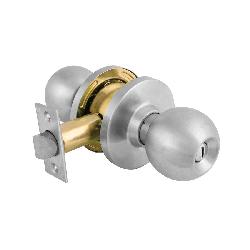 Master Lock BLC0332D Commercial Grade Cylindrical Ball Knob, 2-3/4 in Backset, For Door THK 1-3/8 or 1-3/4 in, 2-3/4 x 1-1/8 in Strike, 2 Grade, Polished Chrome/Brushed