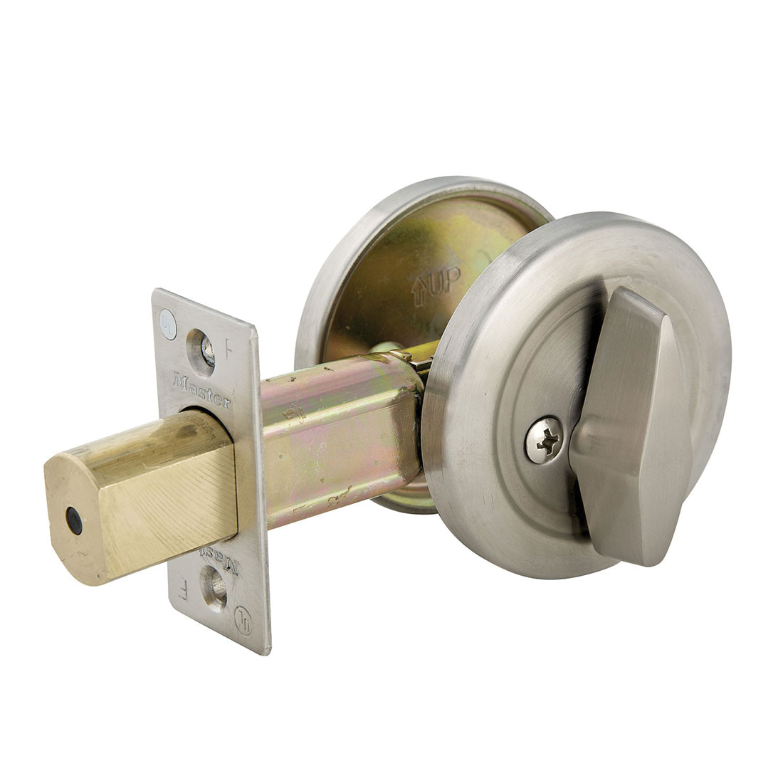 Master Lock DSC0532D Standard Duty Deadbolt Lock, 2-3/4 in Backset, For Door THK Up to 2 in, Different Keying, Brushed Chrome