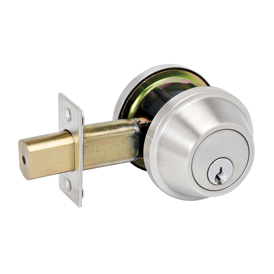 Master Lock DSCHSD32D Heavy Duty Deadbolt Lock, 2-3/4 in Backset, Different Keying, Brushed Chrome