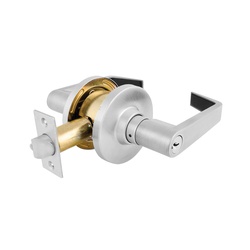 Master Lock SLC0126DKA4 Commercial Grade Cylindrical Lever Lockset, 2-3/4 in Backset, For Door THK 1-3/8 to 1-3/4 in, 2-3/4 x 1-1/8 in Strike, 2 Grade, Polished Chrome/Brushed