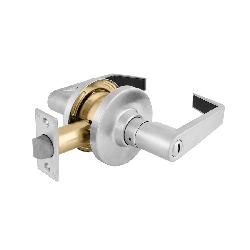 Master Lock SLC0426D Commercial Grade Cylindrical Lever Lockset, 2-3/4 in Backset, For Door THK 1-3/8 to 1-3/4 in, 2-3/4 x 1-1/8 in Strike, 2 Grade, Polished Chrome/Brushed