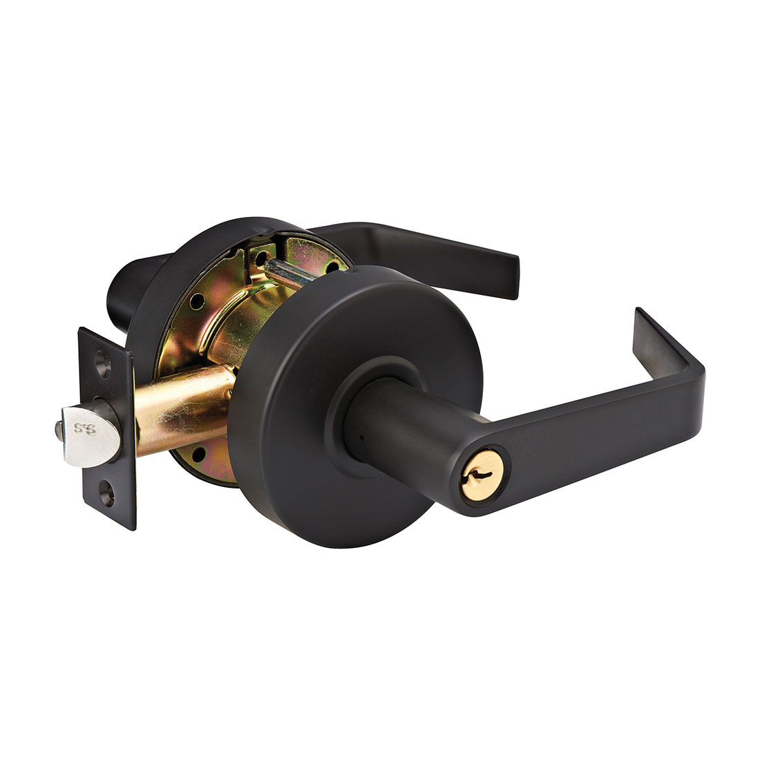 Master Lock SLCHKE10B SLC Series Commercial Door Lever Lockset, 2-3/4 in Backset, For Door THK 1-3/8 to 1-3/4 in, 1-7/8 x 4-7/8 in Strike, 2 Grade, Oil Rubbed Bronze