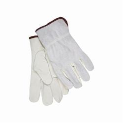 MCR Safety 32056XXL Industrial Grade General Purpose Gloves, Drivers, Gunn Pattern/Standard Finger/Keystone Thumb Style, 2XL, Grain Leather Palm, Cowhide Leather, Beige, Open/Slip-On Cuff, Unlined Lining