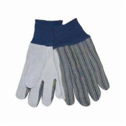 Memphis 1150 General Purpose Gloves, Leather Palm, Clute Pattern/Standard Finger/Straight Thumb Style, L, Cowhide Leather Palm, Cowhide Leather, Gray, Knit Wrist Cuff, Uncoated Coating, Resists: Abrasion, Fleece Lining