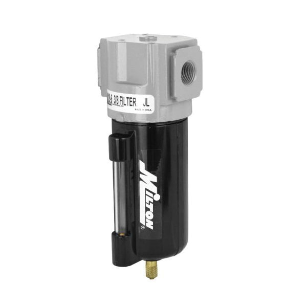 Milton 1019-6 1000 Heavy Duty Micro Filter, 3/8 in NPT Port, 48 scfm Flow Rate, 40 um Filter, 150 psi Pressure, 40 to 160 deg F, Metal Bowl