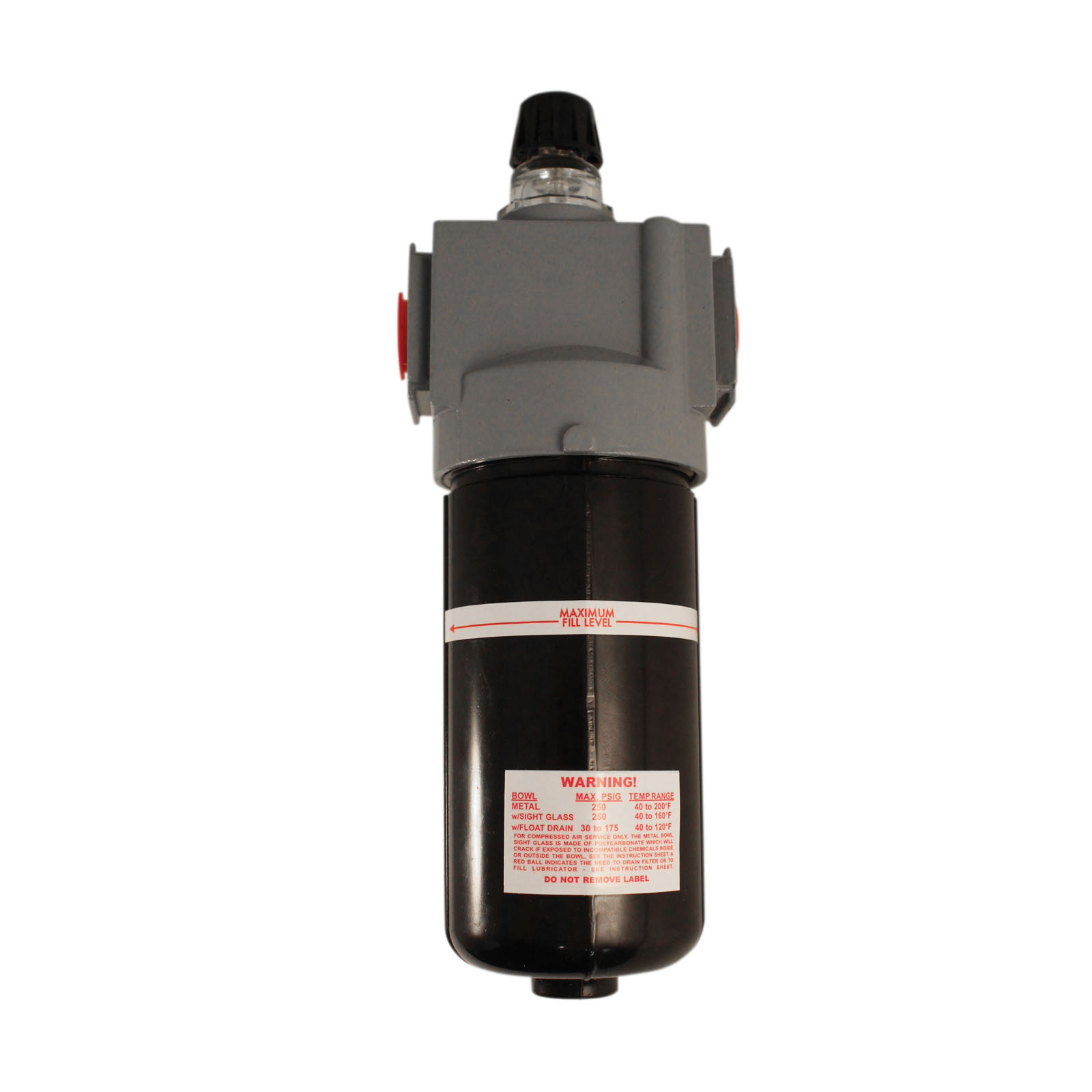 Milton 1029-8 1000 Precision Lubricator, 3/8 in NPT Port, 82 scfm Flow Rate, 200 psi Pressure, Metal Bowl