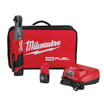 Milwaukee 2557-22 M12 FUEL Cordless Ratchet Battery Kit, 3/8 in Drive, 55 ft-lb Torque, 200 rpm Speed, 12 VDC, Lithium-Ion/M12 REDLITHIUM Battery, 10.87 in OAL