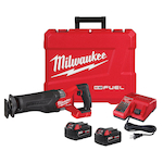 Milwaukee 2821-22 M18 FUEL SAWZALL Cordless Reciprocating Saw Kit With Integrated Work Light, Keyless Adjustable Shoe and Keyless Blade Clamp, 1-1/4 in L Stroke, 0 to 3000 spm, 18 VDC, 18 in OAL