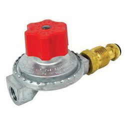 Mr.Heater F273719 High Pressure Regulator With P.O.L, 1/4 in Pipe, 400000 Btu, Zinc/Solid Brass, Domestic