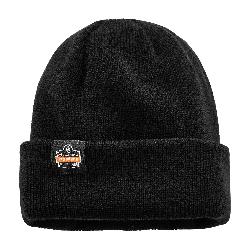 N-Ferno 16801 6811Z Rib Knit Universal Beanie Hat, Universal, Black, Acrylic, Zipper Closure