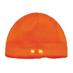 N-Ferno 16804 Skull Cap Beanie Hat With LED Lights, Universal, Orange, Fleece