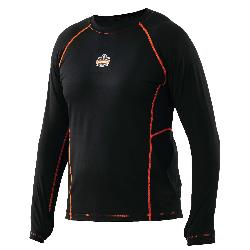 Core Performance Work Wear 40204 6435 Long Sleeve Thermal Shirt With Flat Seams, L, Black, Polyester