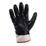 Nitri-Pro 7166R-10 General Purpose Gloves, Coated, L/SZ 10, Nitrile Palm, Cotton, Navy, Reinforced Safety Cuff, Nitrile Coating, Resists: Abrasion, Cut, Puncture, Snag and Oil, Cotton Jersey Lining