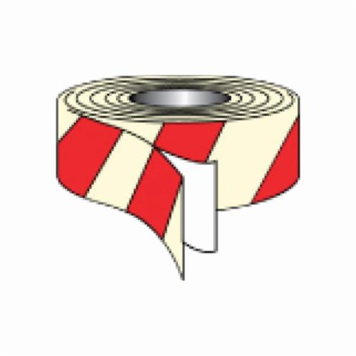 NMC SGLT2R 7520 Striped Tape, 30 ft L x 2 in W, Glow/Red, Vinyl