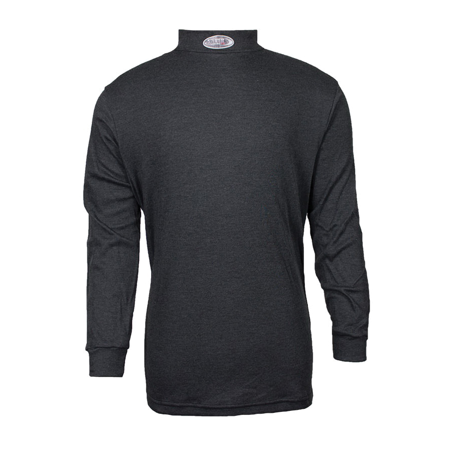 CARBON ARMOUR BSTAVLS2X Flame-Resistant Lightweight Mock Turtleneck AV Base Layer Shirt, 2XL, Silver, Silver Lining FR