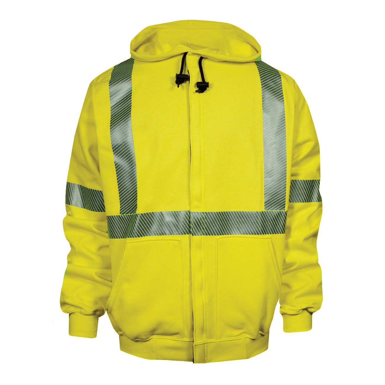 VIZABLE FR C21HC05C32X Flame Resistant Sweatshirt, S/Regular, Hi-Viz Fluorescent Yellow, Cotton Blend/Modacrylic