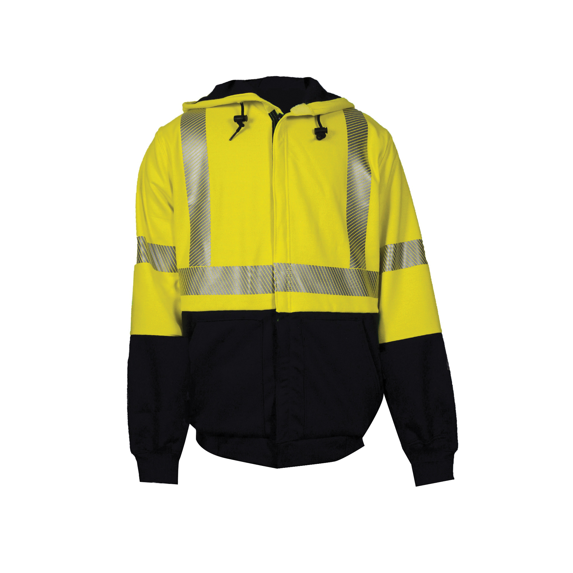 VIZABLE FR C21HC08C32X Deluxe Flame Resistant Hybrid Sweatshirt, 2XL, Hi-Viz Yellow/Navy, Fleece
