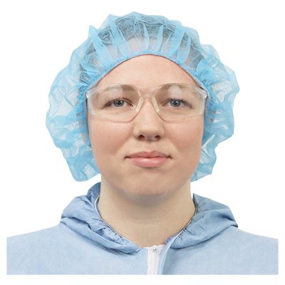 FrogWear Blue Polypropylene Disposable Bouffant Caps One Size