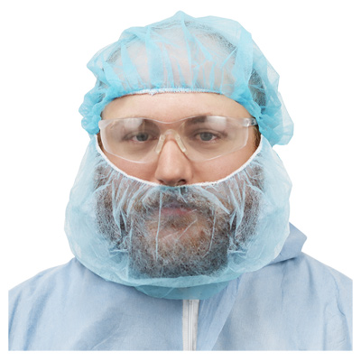 FrogWear Blue Polypropylene Disposable Beard Covers One Size