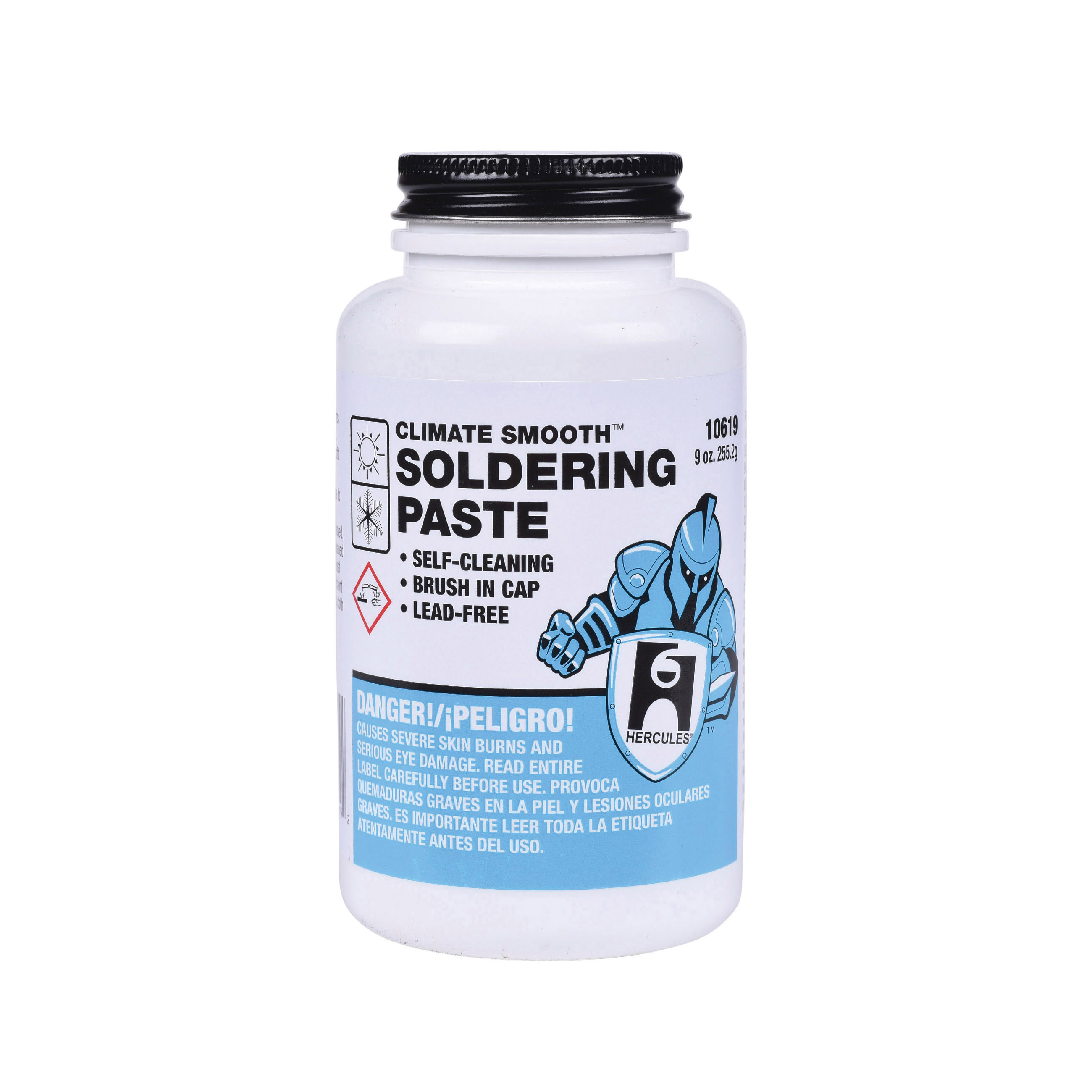 Oatey 10619 CLIMATE SMOOTH Standard Flux Soldering Paste With Cap Screw Brush, 9 oz