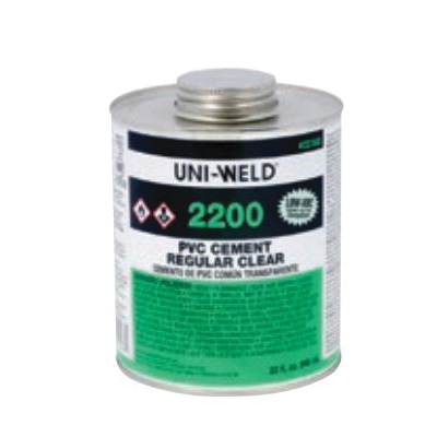 United Elchem 2224 2200 Low VOC Regular Viscosity PVC Solvent Cement, 1 gal Container, Clear