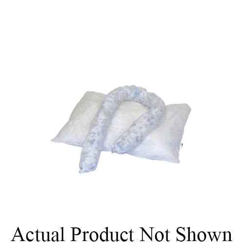 Oil-Dri L90898 Absorbent Sock, 3 in Dia x 48 in L, 9.5 gal Absorption, Fluids Absorbed: Petroleum and Oil Based Liquid, Polypropylene, White