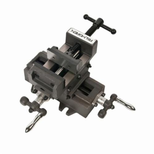 PALMGREN 9630303 Horizontal Cross Slide Vise, 5-1/2 in L x 5-5/8 in H, 3 in Jaw, Cast Iron
